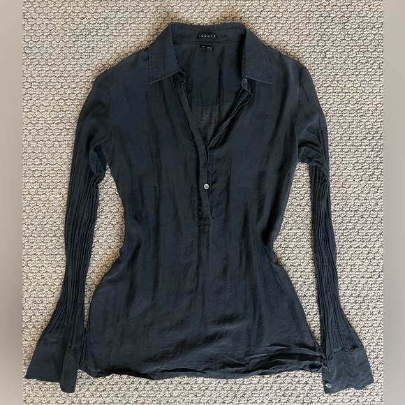 Theory Black Button Down Shirt, Women’s M - Picture 1 of 4